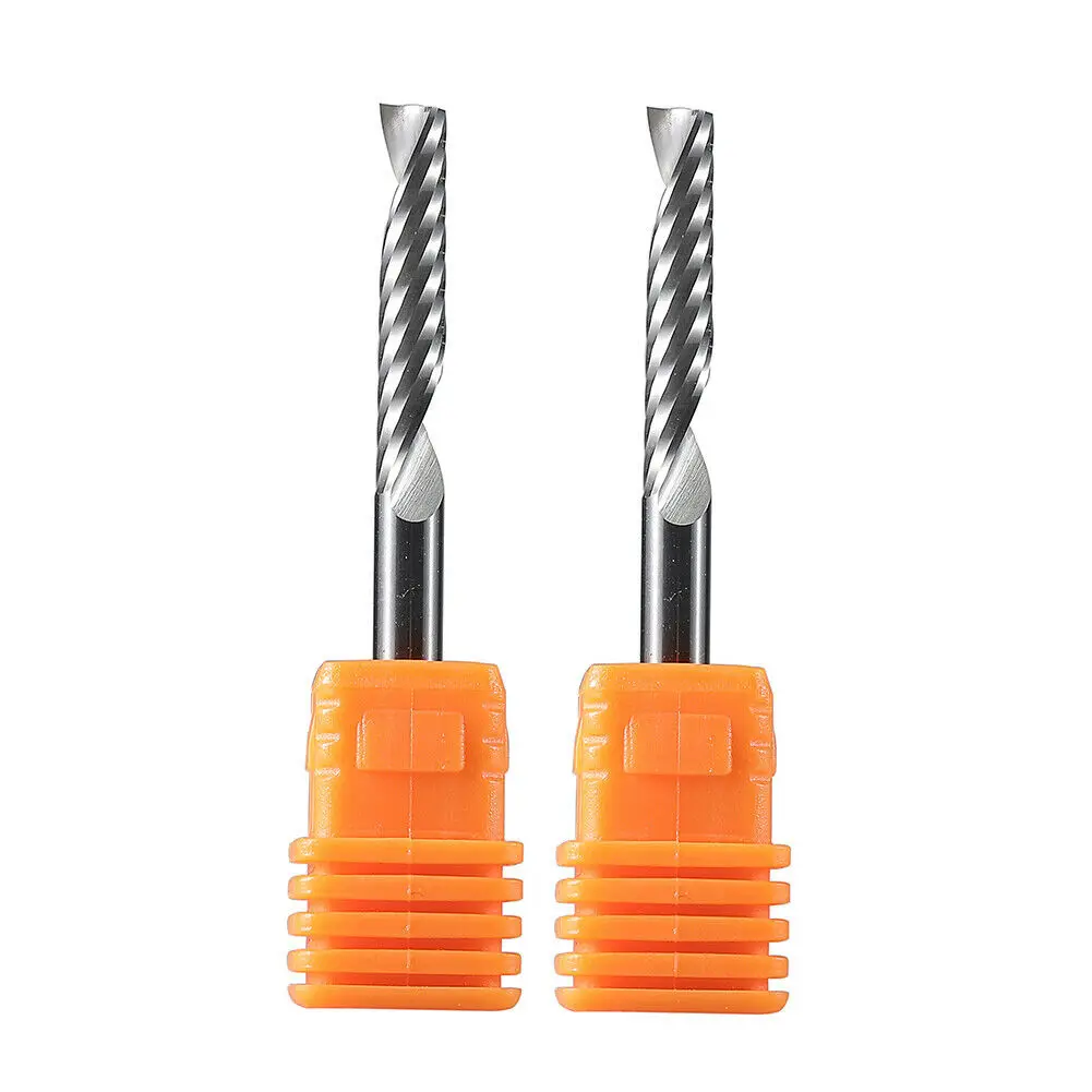 

2pcs CNC End mill Accessory Tool Single Spiral Carbide Router Drill Bit Milling Cutter Aluminium Straight shank Practical New