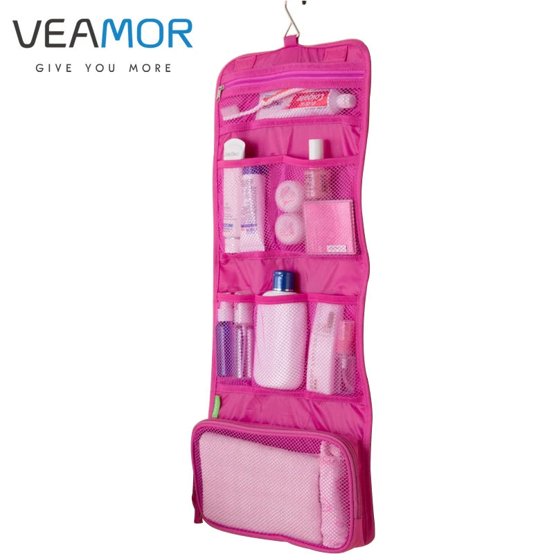 VEAMOR 600D أكسفورد الحمام الجدار للطي تخزين علقت السفر التجميل أكياس للماء المحمولة غسل أكياس WB177 VEAMOR 600D أكسفورد الحمام الجدار للطي تخزين علقت السفر التجميل أكياس للماء المحمولة غسل أكياس WB177