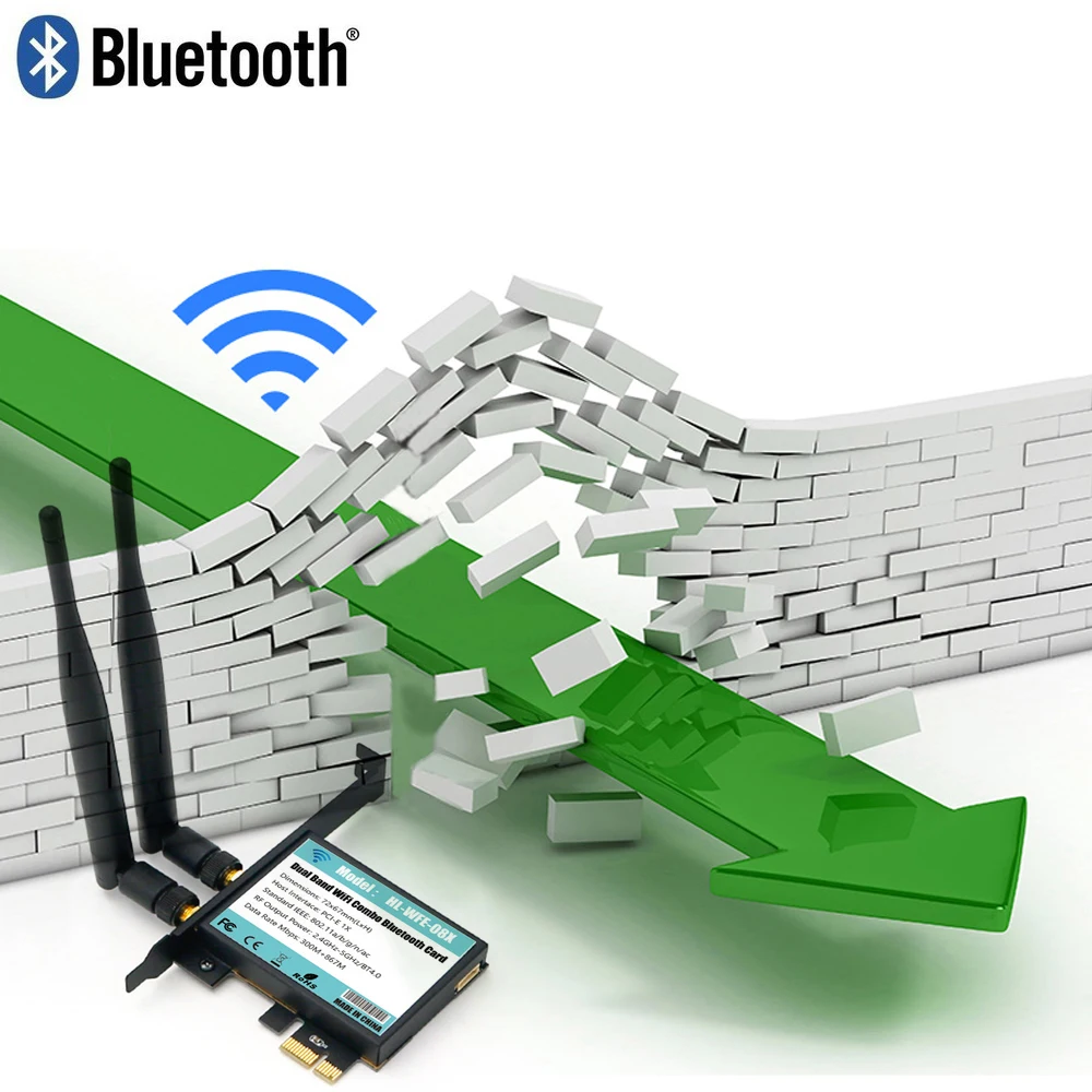 7265 модуль для PCI-E 1X Wi-Fi карта Wi-Fi, Ethernet сетевой карты адаптер Bluetooth 4,0 Dual Band 2,4 ГГц 5 ГГц 802.11AC A/B/G/N Wi-Fi