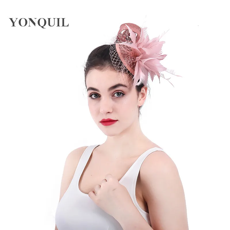 New kentucky derby peach hair fascinators headband bridal headdress
