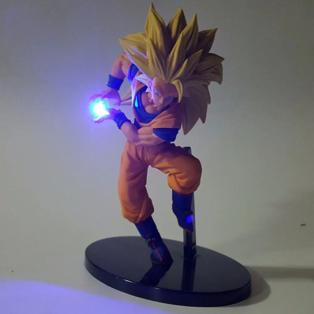 Dragon Ball Z фигурка Сон Гоку Kamehameha Led Light DIY дисплей 15 см аниме игрушки фигурка Жемчуг дракона супер сайян Гоку модель