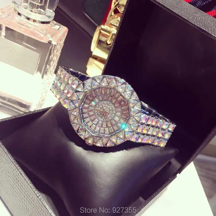 

2016 new style! Top Quality Women Watches Luxury Steel Full Rhinestone Wristwatch Lady Crystal Dress Watches Female Quartz Watch