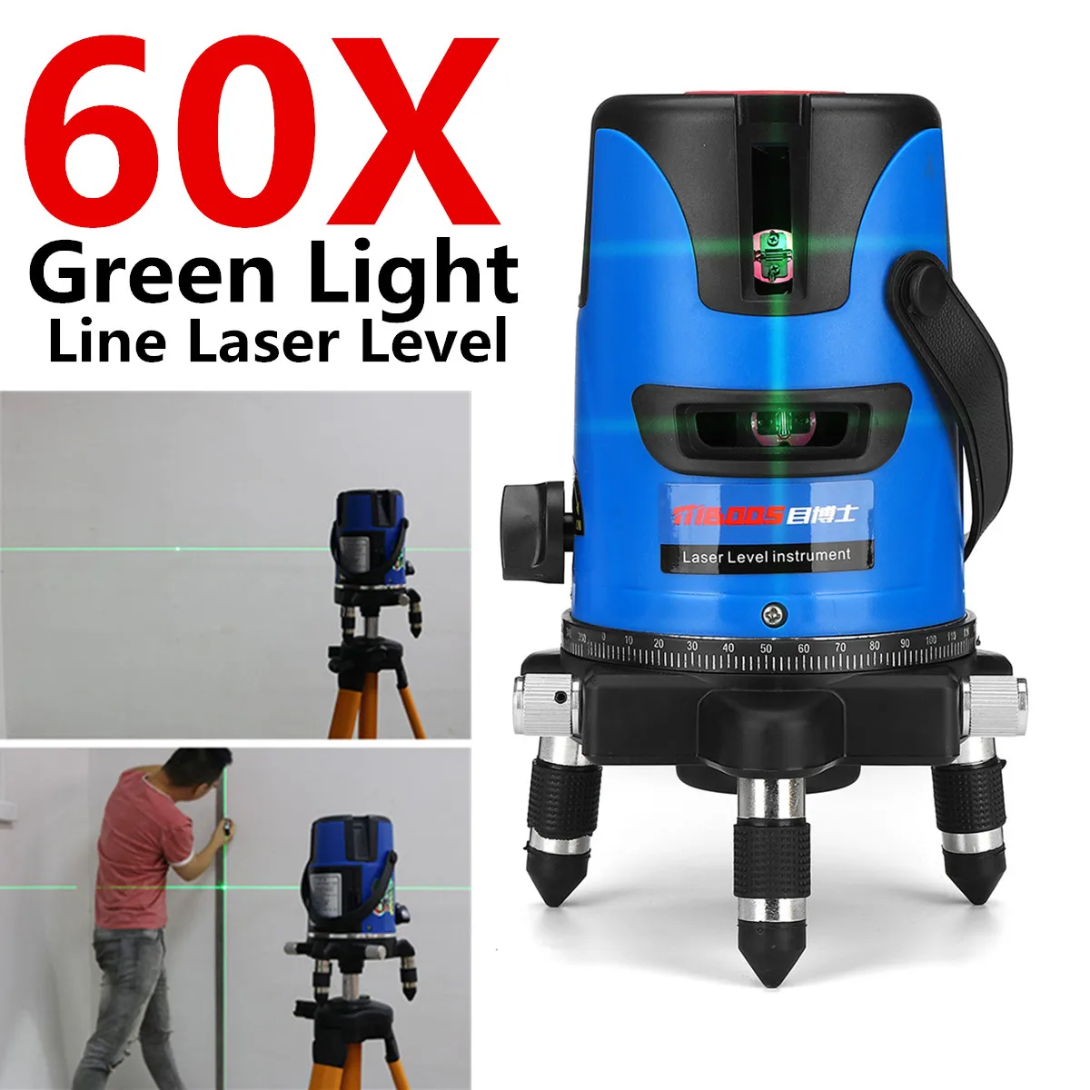 

2/3/5 Lines Green Light Line Laser Level Self-leveling Laser +- 1mm/5m Self Leveling Mechanism 360 Rotating Base AC100-240V