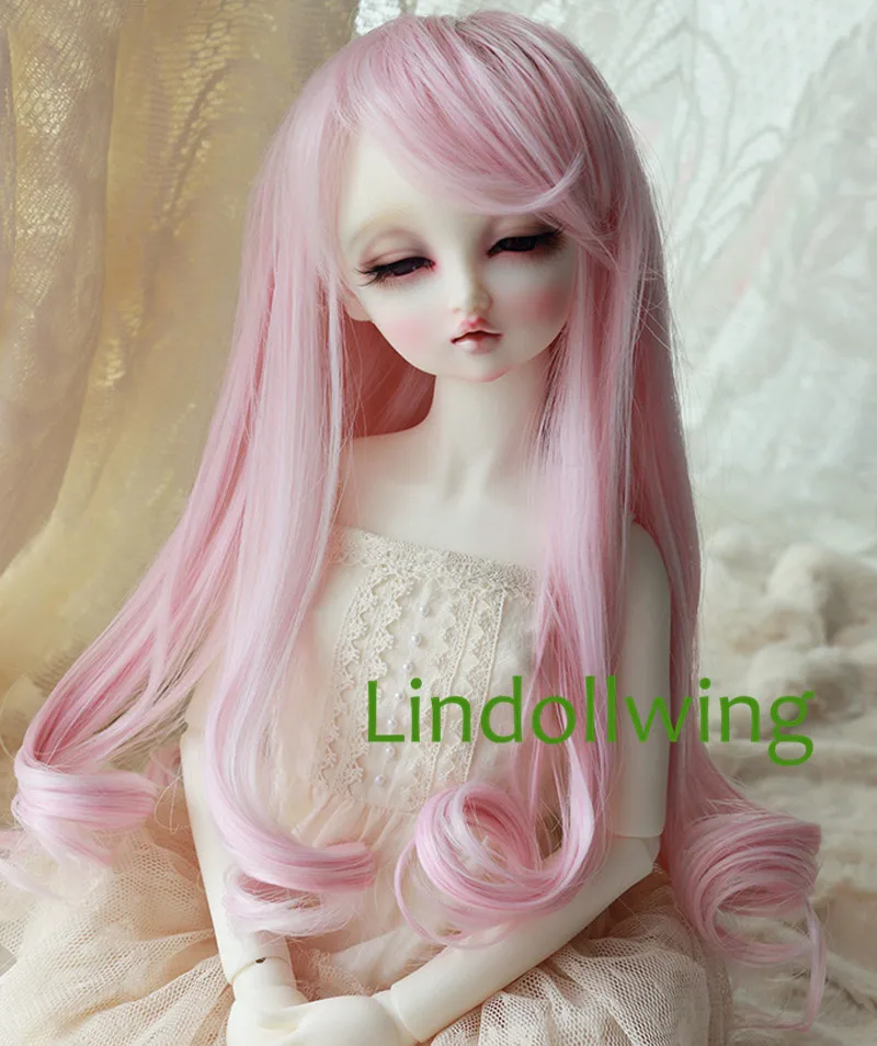 

1/3 BJD Wig Pullip Dal DD Dollfie Doll Wig 8-9 inch Long Pink Wig 2333