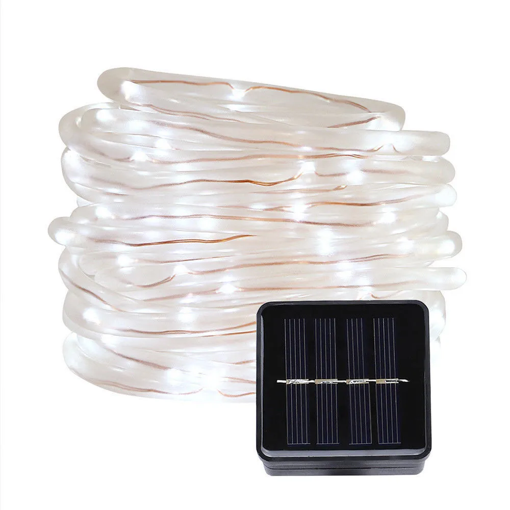 LED Solar Power String Fairy Light Rope Tube Lamp Garden Yard Party Introduction long arvore de natal