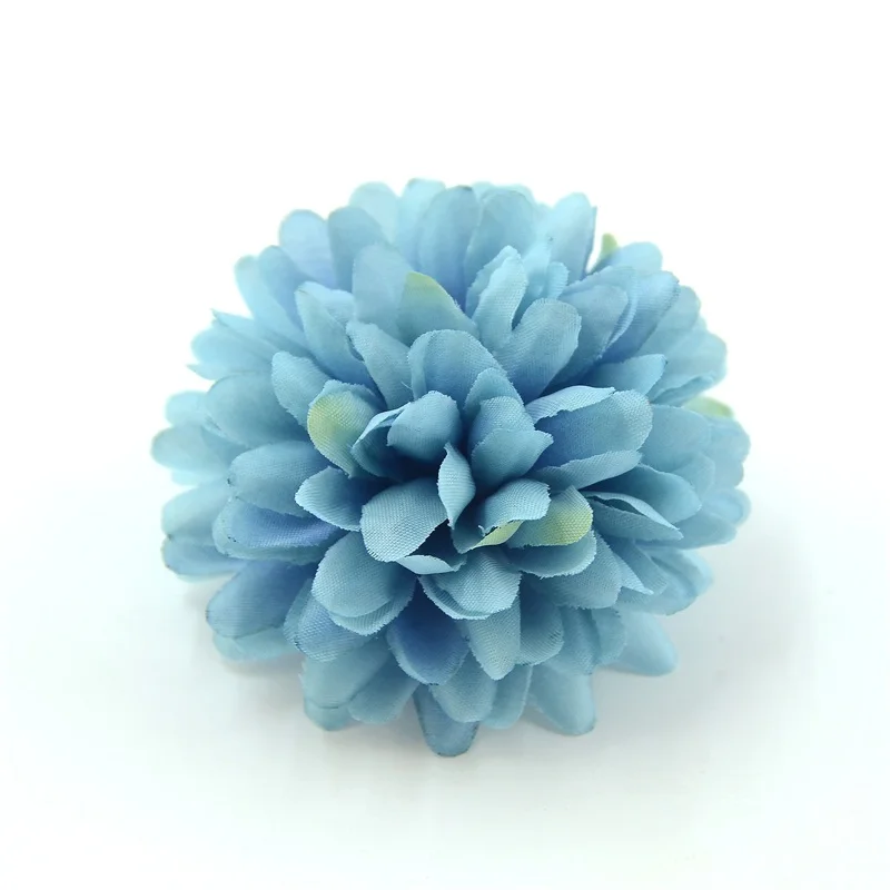 5 шт. 7 см искусственные хризантемы шелковая Цветочная головка для дома Свадебные украшения Скрапбукинг DIY цветы гортензии настенные - Цвет: blue