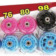 Роликовые коньки колеса мигающие колеса 64 мм 70 мм 76 мм 80 мм 8 шт./лот