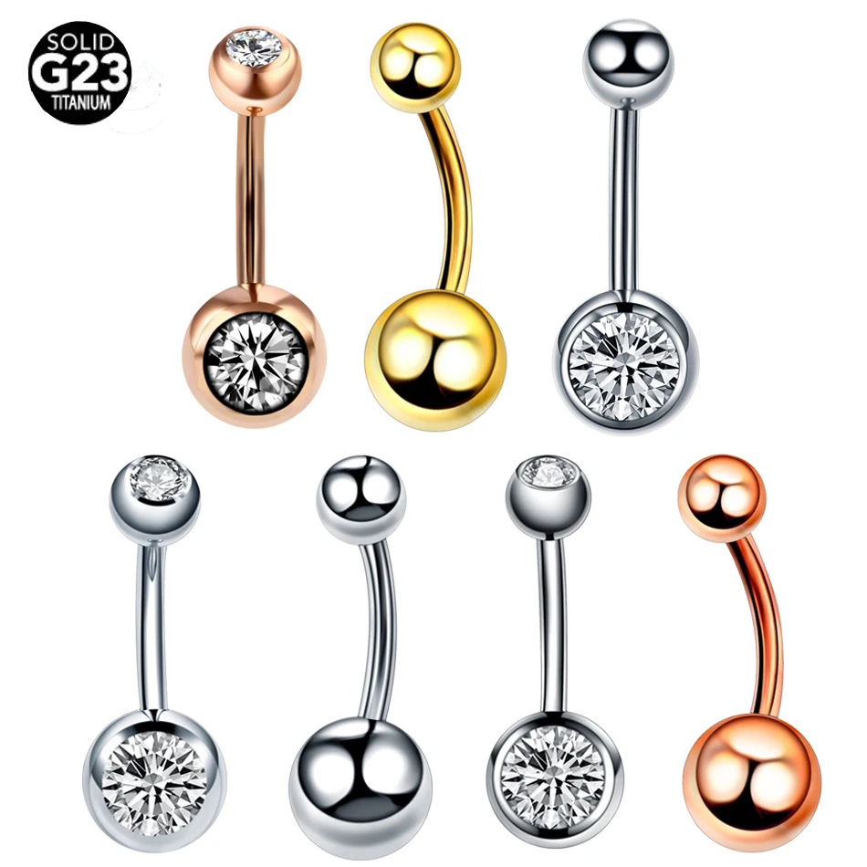 

1PC Titanium Navel Piercing Belly Button Rings Crystal Goth Navel Earring Nombril Sexy Belly Bar Jewelry for Women Men Gifts