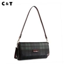 C & T Hochwertige handtasche für frauen lieblings paket Damier grid leinwand tote kette Messenger bags Weiblichen beutel CA1601