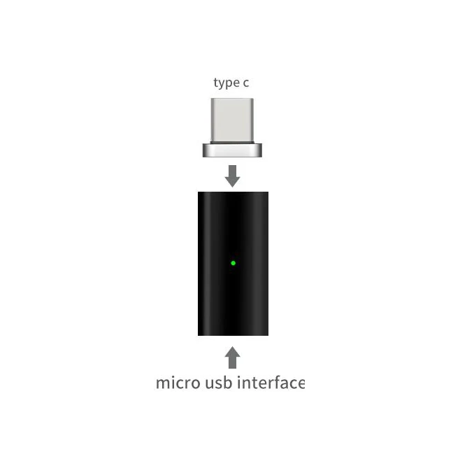 MLLSE Магнитный Кабель-адаптер Micro USB TYPE-C кабель для зарядки SAMSUNG S9+ Xiaomi HUAWEI LG lenovo Asus htc Moto Android USB-C - Цвет: Black to Type-C