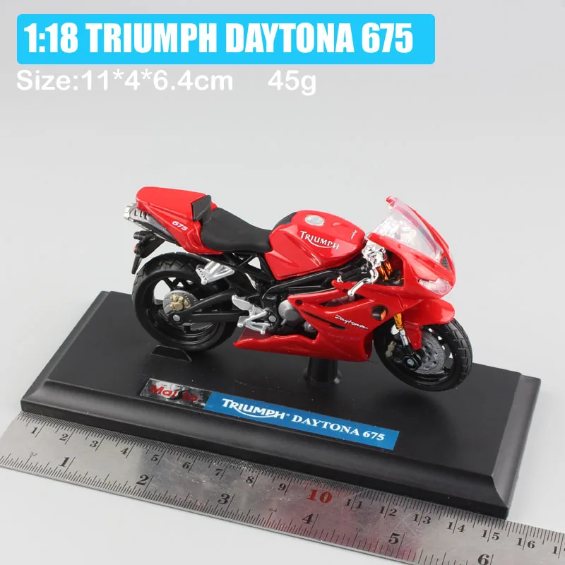 Maisto 1:18 mini TRIUMPH DAYTONA 675 triples moto bike Модель Масштаб moto rcycle литые игрушечные машинки в подарок миниатюрные свободные колеса