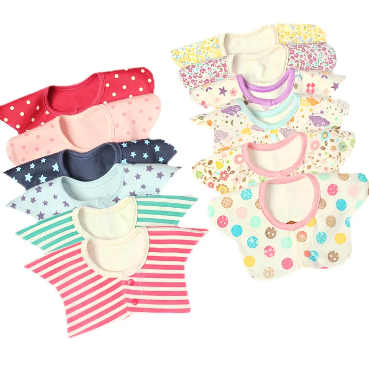 Anti-dirty Cotton Four-layer Cartoon 360 Degree Waterproof Bib Print Baby Saliva Towel Baby Flower Type Rotating Bib Baby Stuff