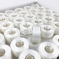 Sanbest Class 15 Prewound Bobbin Thread 60wt/40wt A Size – High Tenacity White & Black Embroidery Bobbins (TH00023) - Image 4