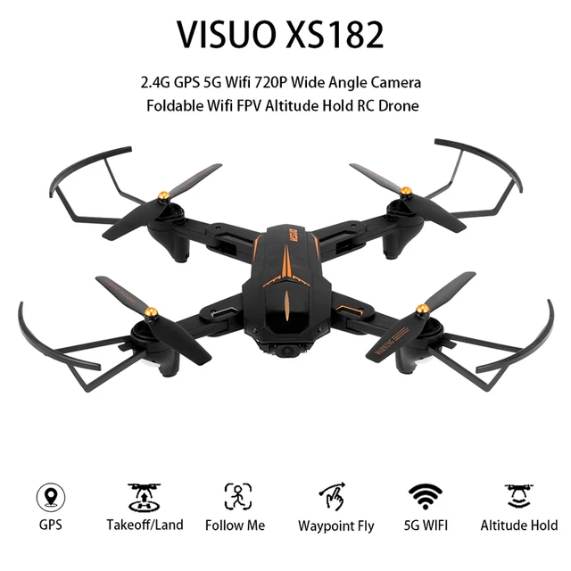 $95.99  VISUO XS812 GPS 5G WiFi FPV 2MP/5MP HD Camera 15mins Flight Time Altitude Hold Mode Foldable RC Dro