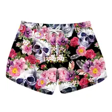 YLXJYQ разноцветные шорты с черепом быстросохнущие пляжные шорты модные крутые креативные повседневные мужские пляжные шорты в стиле хип-хоп с 3D принтом