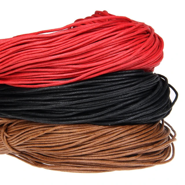 50 Meters Black Waxed Cotton Beading Cord 1.5mm Macrame Jewelry String