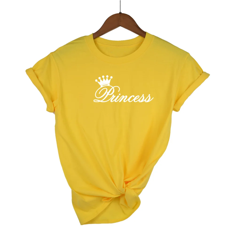 Haut femme поступление, женская футболка с принтом принцессы, женская футболка, Летний стиль, хлопок, повседневная женская рубашка, топы, футболка, Femme - Цвет: Yellow-W