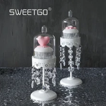 SWEETGO Хрустальный кекс стенд Снежная форма высокие ноги десерт держатель ПК купол для украшения свадебного торта инструменты формы для выпечки
