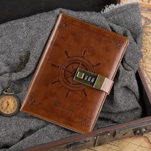 Estudante-Escola Escritório Produtos de Papelaria Retro Clássico Notebook Com Bloqueio de Senha Diário Planejador Agenda Empresarial WritingGift