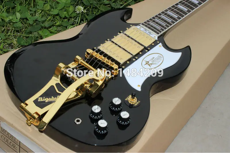 

Vicers G ModelSG JAZZ Electric Guitar finished with bigsby Cheap High quality SG china guitars .Free shipping