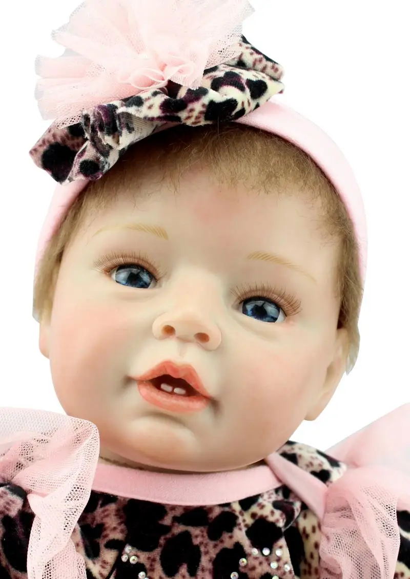 22 дюймов 55 см магнитного рот Reborn Baby Doll мягкий силиконовый реалистичные игрушка в подарок для детей Рождество присутствует черный Головные