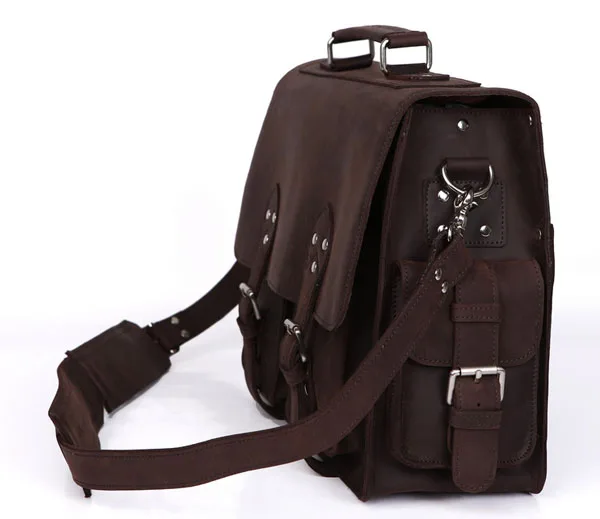 Ausgezeichnete Jmd Leder Kapazität 7145r Echtem Herrenmode Dark Dunkelbraun aktentaschen Laptop Schultertasche Handtasche Business Brown Große Rrn5fnAx