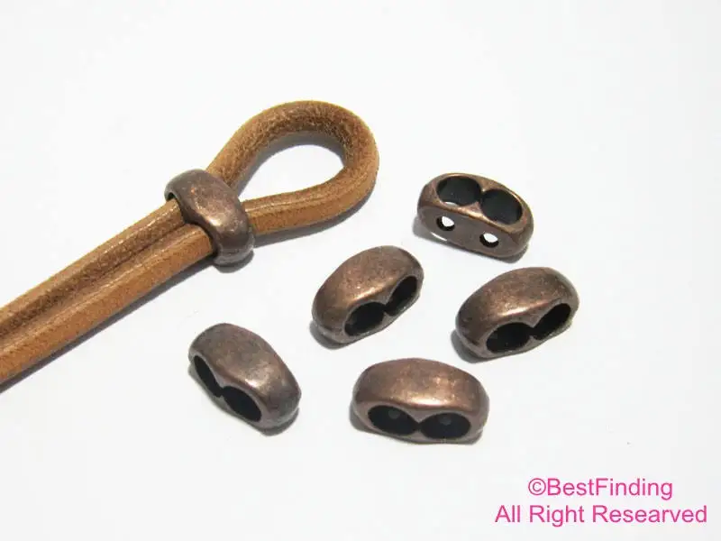 

5mm Double barrel sliders Antique copper Open hook slider RS02C