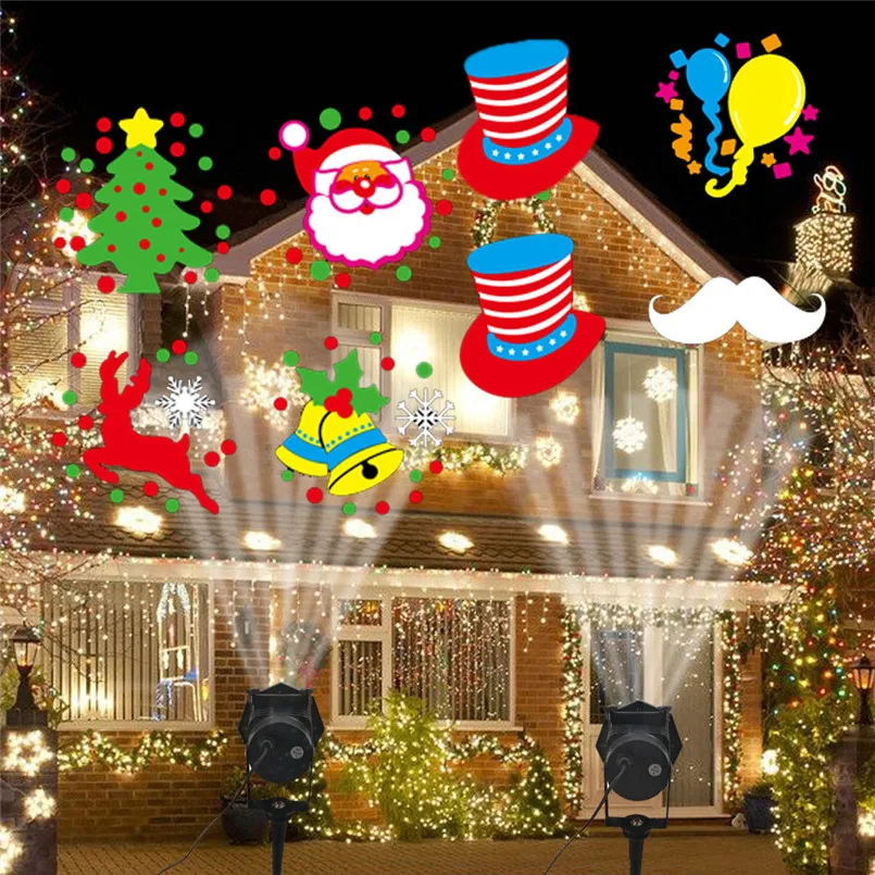 Garland Lights Outdoor Projector Snowflake Projector Christmas Halloween Projection Stage Light Luces De Navidad 35DC32