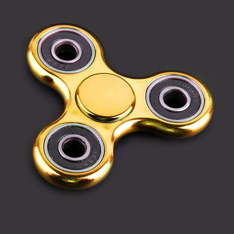 Золотое покрытие Tri-Spinner fighty игрушка, Спиннер для детей аутизм и Снятие напряжения ручной Спиннер