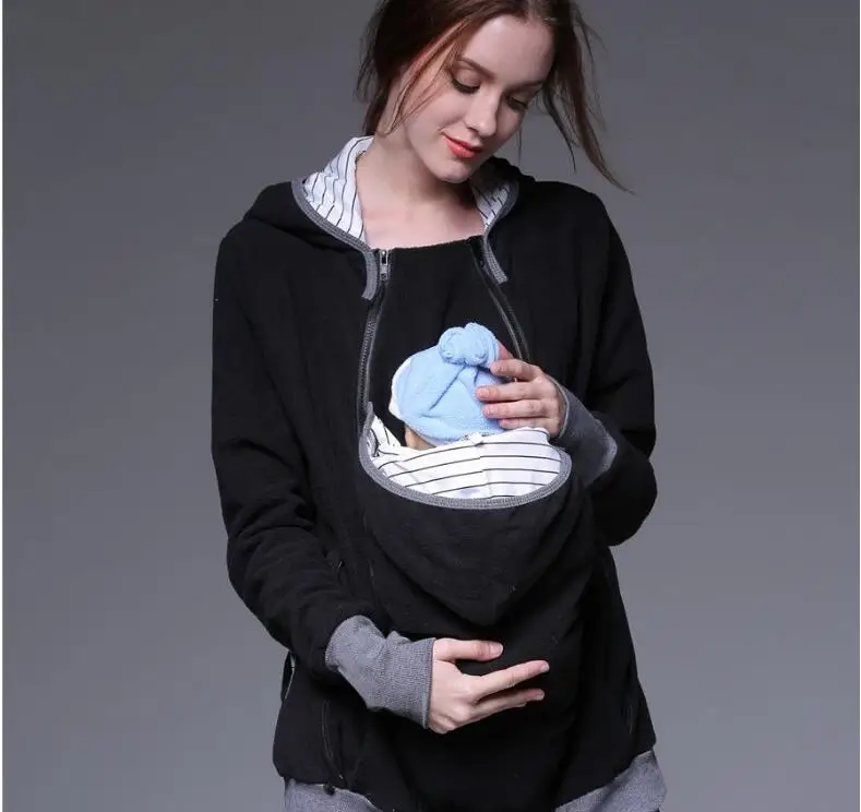 Women Maternity Kangaroo Hoody Sweatshirt for Baby Carriers Spring autumn mother baby hooded