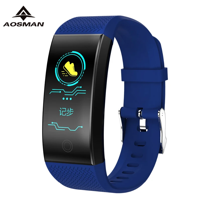 

AOSMAN New QW18 Blood Pressure Smart Bracelet Heart Rate Wristband IP68 Waterproof Sport Watch with USB Charging pk PK mi band 3
