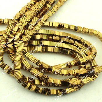 

4x 4x 1mm 2strings/lot gold silver hematite slices loose charms fashion beads for ring necklace erring Jewelry & Accessories