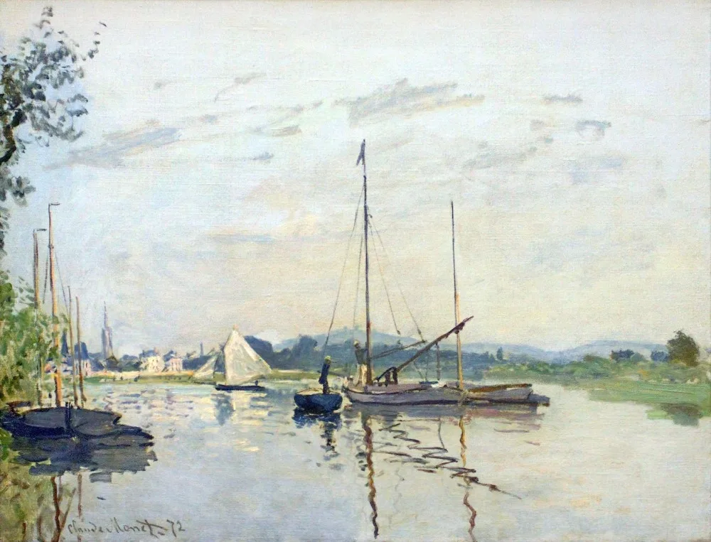 

100% Handmade Claude Monet Oil Painting Reproduction on linen canvas,argenteuil(1),free DHL shipping,museum quality