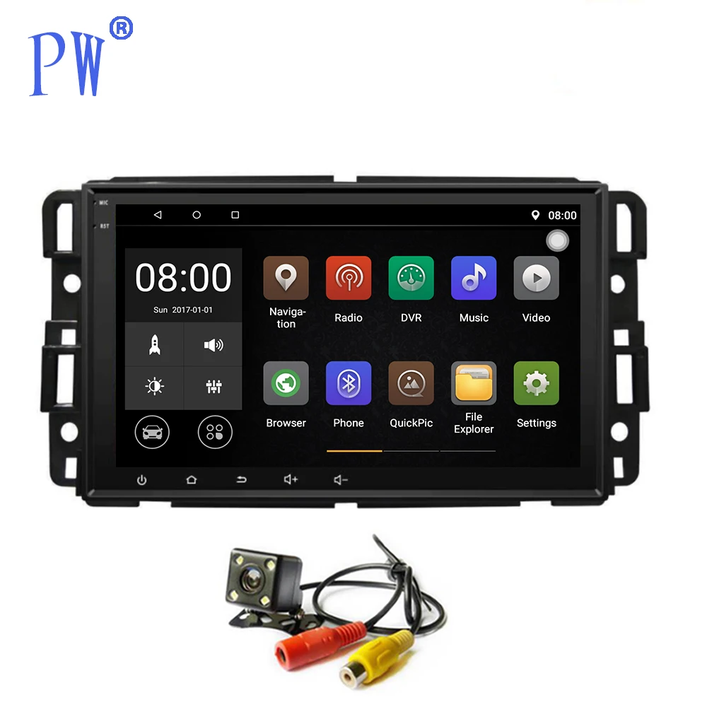 Android 7 1/8 0 Автомобильный мультимедийный навигатор GPS радио для Buick Enclave GMC Yukon Tahoe Acadia