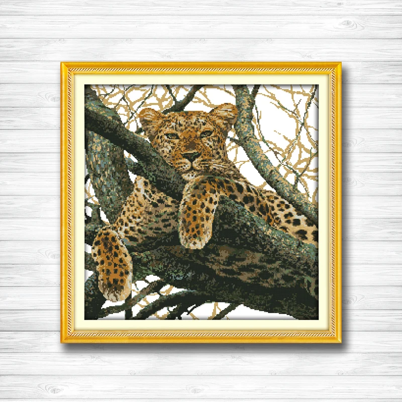 Гепард Тигр леопардовые картины Счетный напечатанный на холсте DMC 14CT 11CT китайские наборы для вязания вышивка крестиком