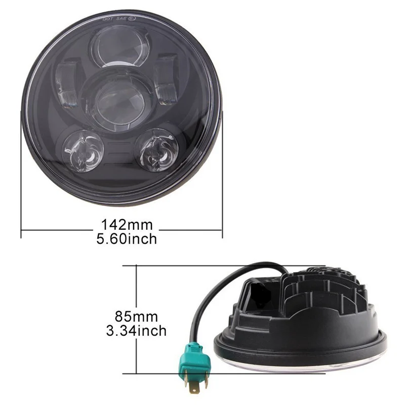 5.75inch  45W Round LED Headlight Bulbs Projector Daymaker with  Beam.5jpg