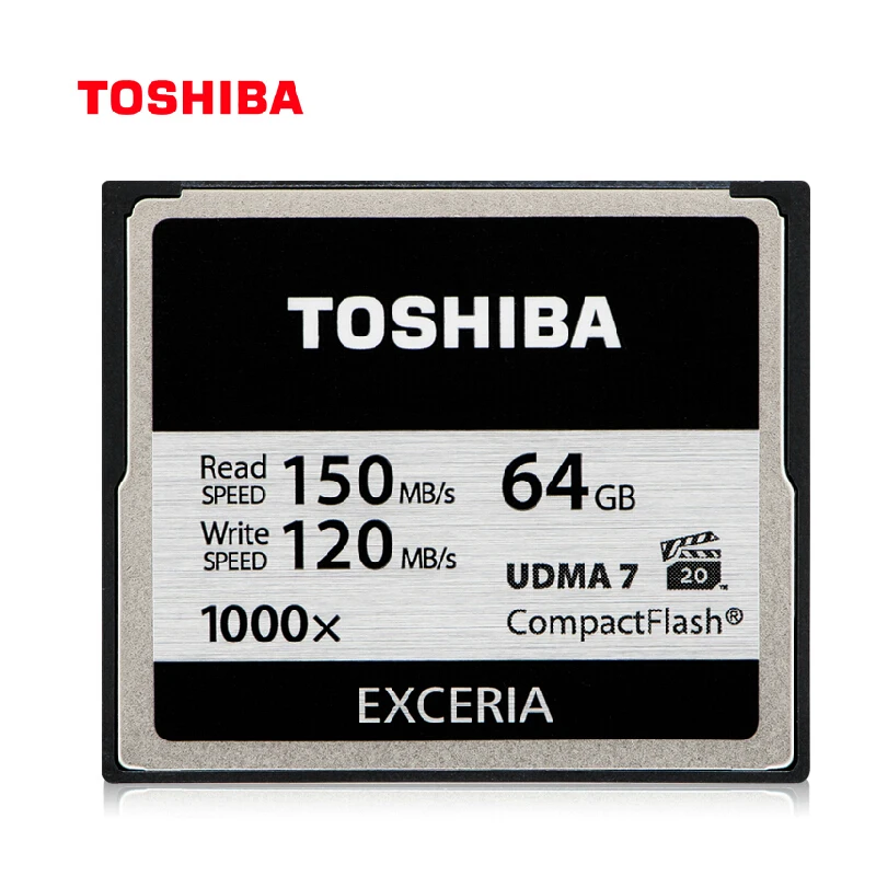Toshiba CF карта 128 ГБ 64 32 карты памяти Compact Flash высокое Скорость 1000X r: 150 МБ/с. для DSLR