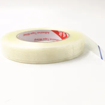 

1PCS 25M Striped Fiber Tape Transparent Fiber Tape Strong Air Model Ship Model Fixed Fiber Tape