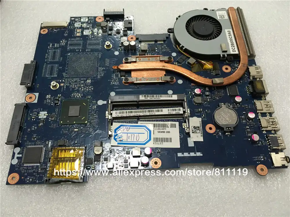 Gy07w 0gy07w La 9104p For Dell Inspiron 15 3521 Laptop Motherboard With Heatsink 1017u Ddr3 Tested Laptop Motherboard Aliexpress