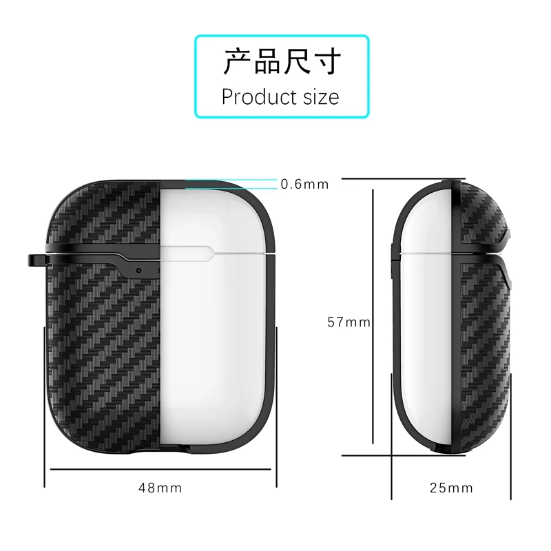 Чехол для Apple Airpods из мягкого углеродного волокна TWS сумка для наушников Наушники Защитная крышка для Airpods Charing Box