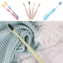 Лидер продаж 1/2/4 шт бамбуковые прослойки в Зубная щётка Защита окружающей среды Деревянные Радуга Бамбук Зубная щетка для ухода за полостью рта зубные щетки с мягкой щетиной для жениха и набором инструментов для чистки 10 видов стилей