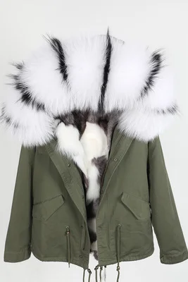 OFTBUY,, парка, натуральный мех, пальто, зимняя куртка, женская, натуральный мех енота, воротник, свободный, серебристый, Лисий мех, подкладка, короткое пальто, модное