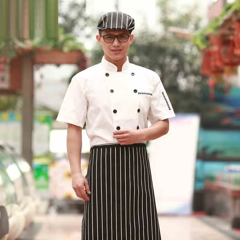 10 комплектов-шляпа и рубашка и фартук) белая рабочая рубашка Китайский шеф-повар форма капитана с шеф-поваром и фартуком baker wear ship by