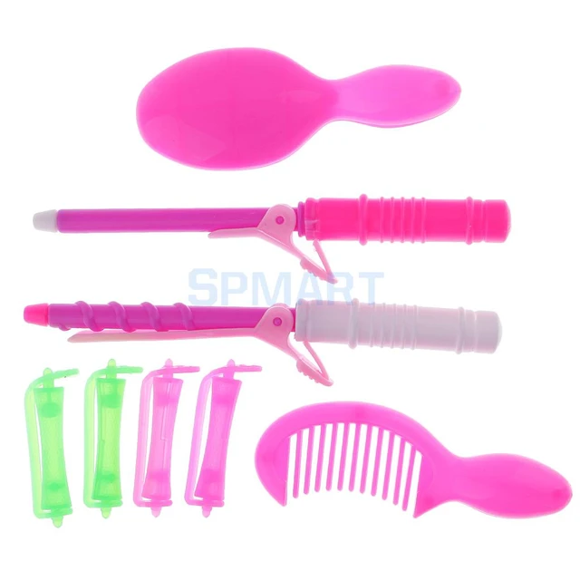 8pcs Dolls Hair Accessory For Baby Doll Hair Curler Comb Mirror