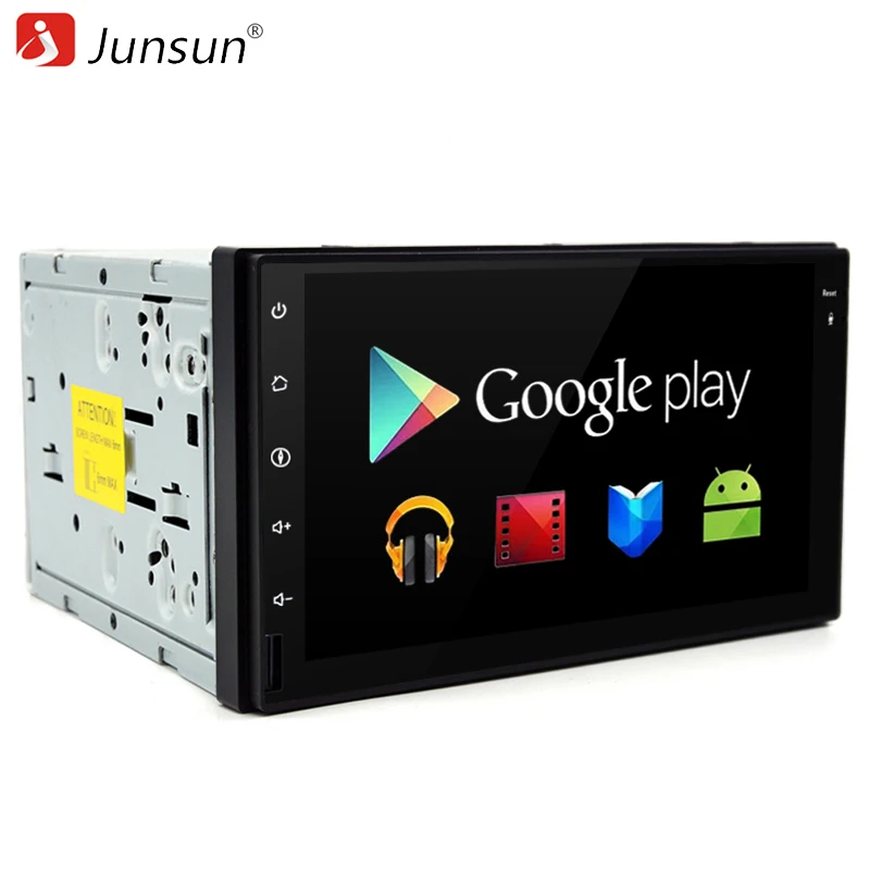 Junsun Car DVD 2 din radio GPS 7 inch 1024*600 Android 6.0 Quad Core 16GB with Microphone GPS