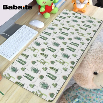 

Babaite Super Large Size Optional Mouse Pad Natural Rubber Material Waterproof Desk Mat for Watercolour Cacti and Succulent