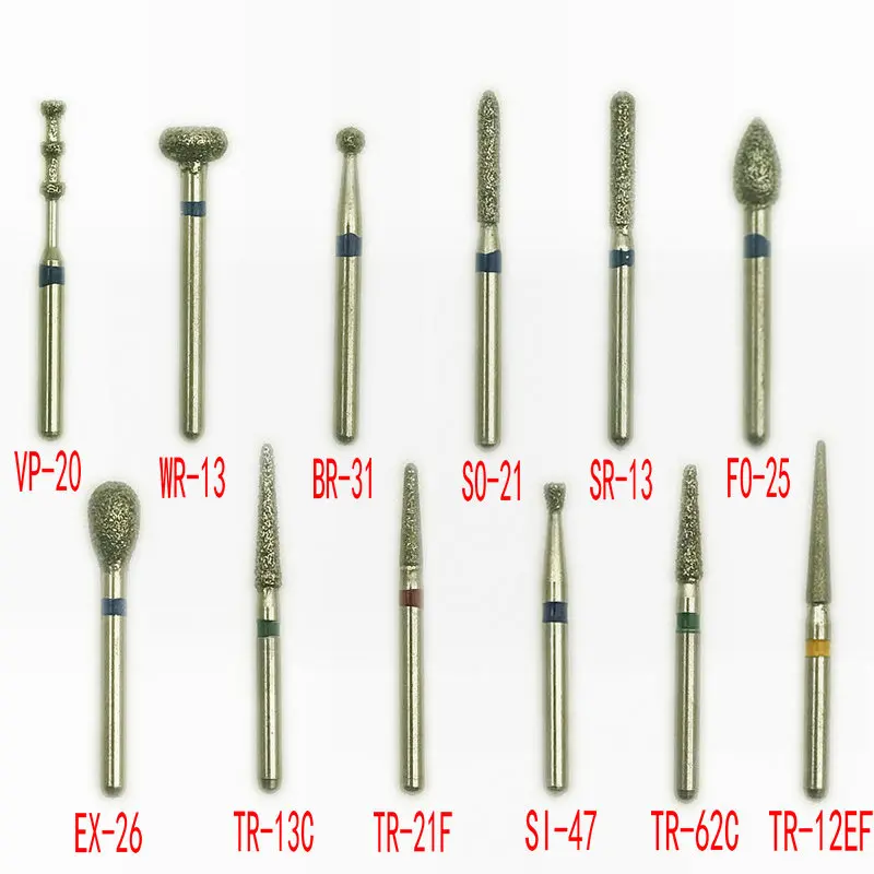 50 шт./пакет 1,6 мм Стоматологическая высокого Скорость боры высокой Скорость наконечник турбины Алмазные Боры Стоматологические алмазные шлифовальные алмазные стоматологические боры