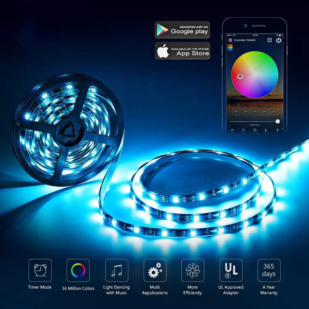 Buy Waterproof 300LEDs Smart LED Strip SMD 5050 RGB