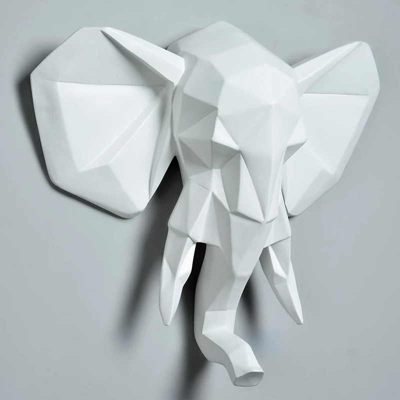 Us 18756 Nordic Creative Resin Deer Head Figurines Vintage Statue Home Wall Decor Crafts Elephant Head Wall Decoration Animal Figurines In Statues
