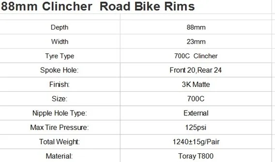 700C 23 мм ширина карбоновый шоссейный гоночный обод 88 мм клинчер шоссейные велосипедные диски